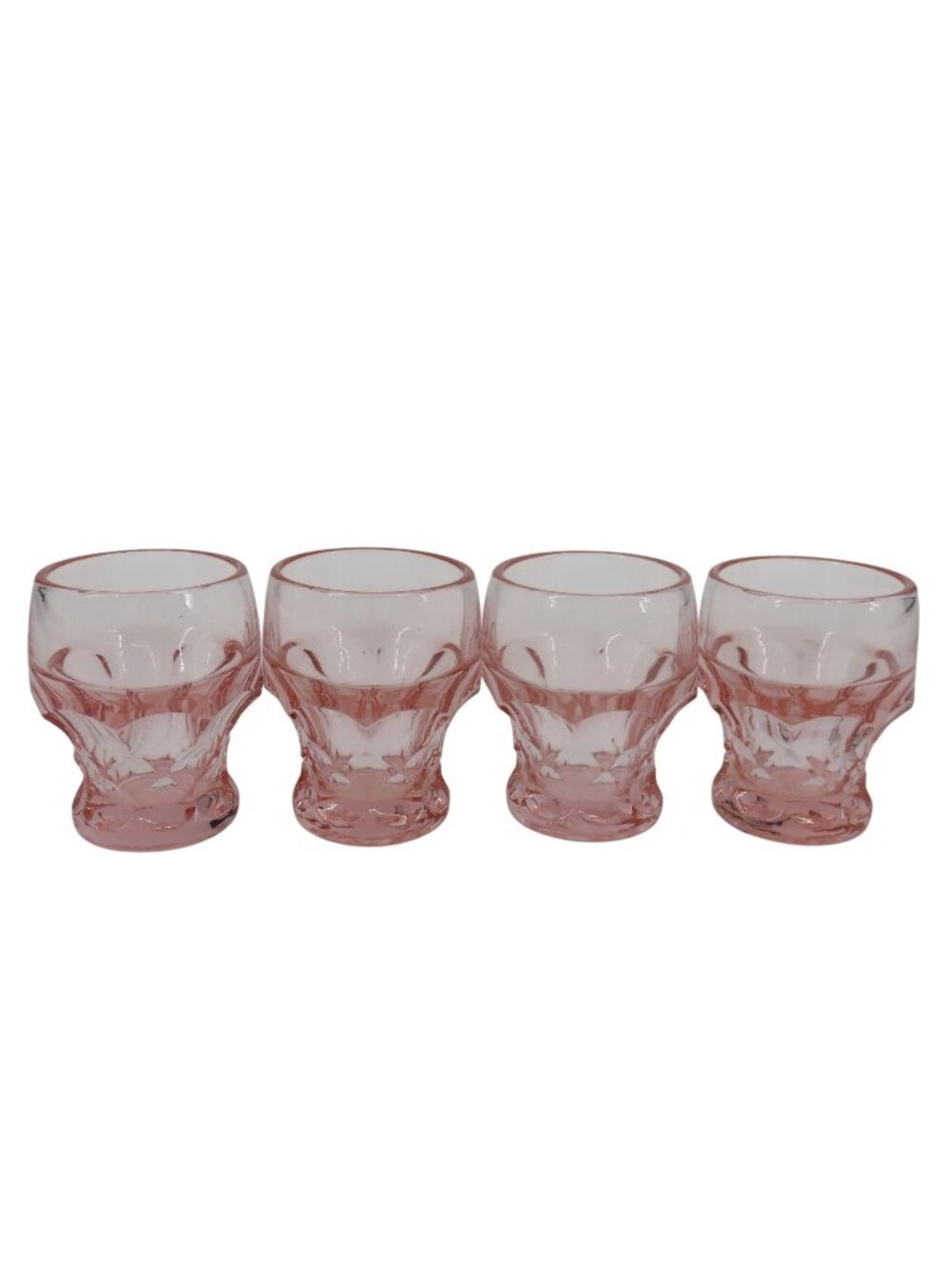 VTG Cambridge Georgian Set of 4 Pink Heather Bloom Shot Glasses 2.7in Barware